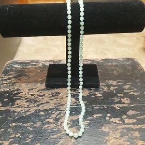 Jade Bead Necklace.  Hand Tied.
